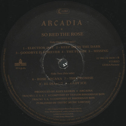 Arcadia (3) : So Red The Rose (LP, Album)