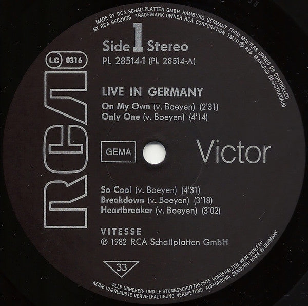 Vitesse (2) : Live In Germany (2xLP, Album)