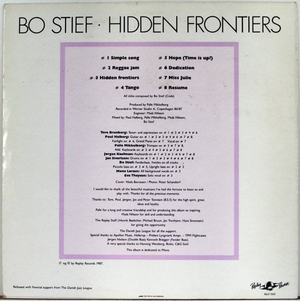 Bo Stief : Hidden Frontiers (LP, Album)