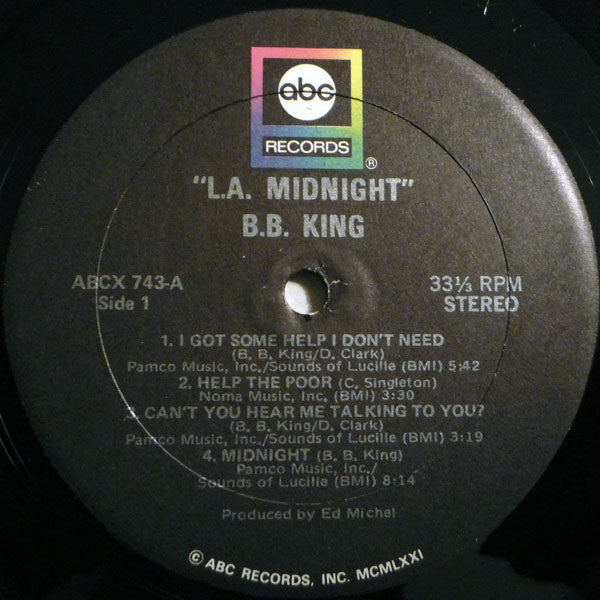 B.B. King : L.A. Midnight (LP, Album, Quad, Tru)