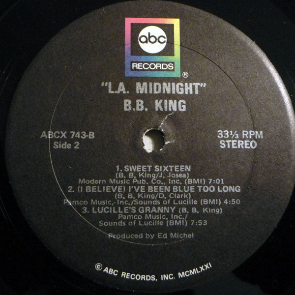 B.B. King : L.A. Midnight (LP, Album, Quad, Tru)