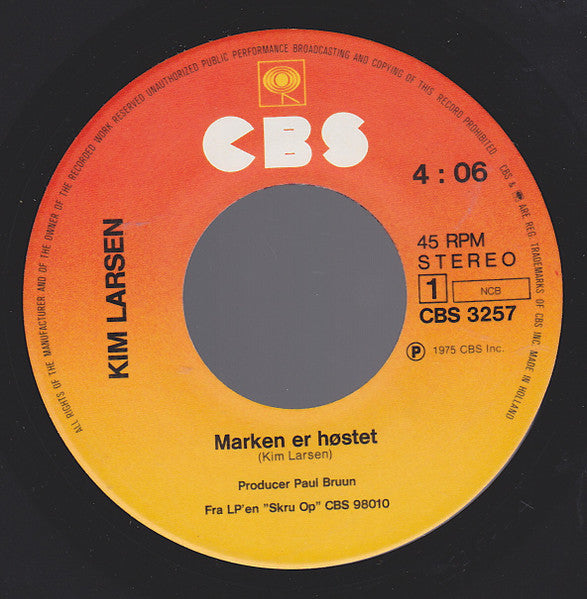 Kim Larsen / Sylvester's Jukebox : Marken Er Høstet / Gør Mig Varm (7", Single)