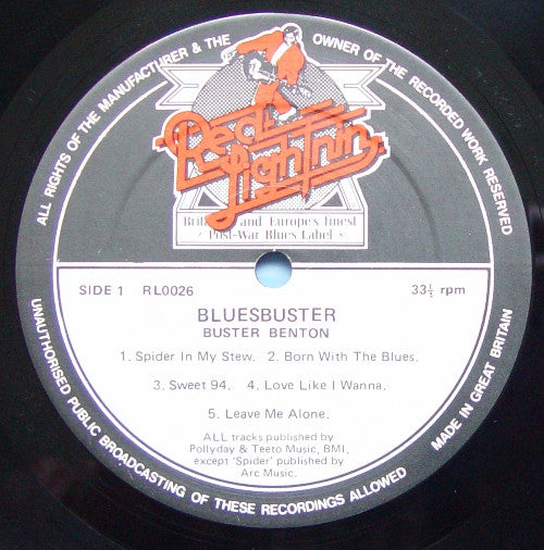 Buster Benton : Bluesbuster (LP, Album, RE)