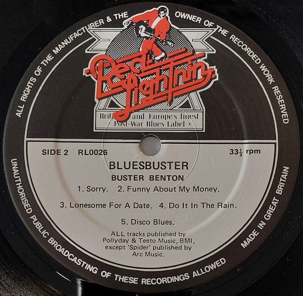 Buster Benton : Bluesbuster (LP, Album, RE)