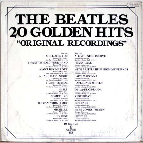 The Beatles : 20 Golden Hits (LP, Comp)