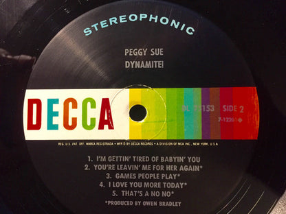 Peggy Sue (2) : Dynamite! (LP, Album, Pin)