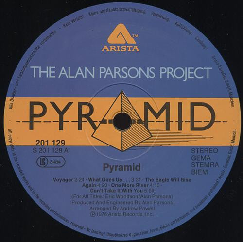 The Alan Parsons Project : Pyramid (LP, Album, RP)