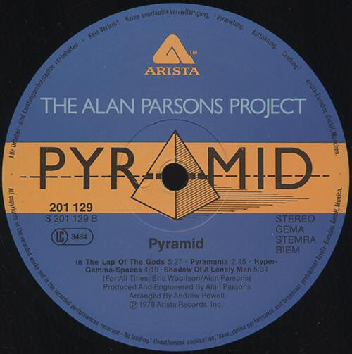 The Alan Parsons Project : Pyramid (LP, Album, RP)