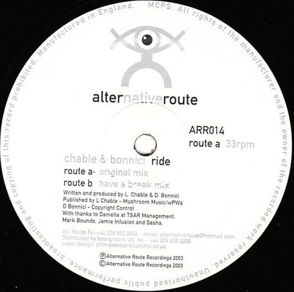 Luke Chable & Danny Bonnici : Ride (12")