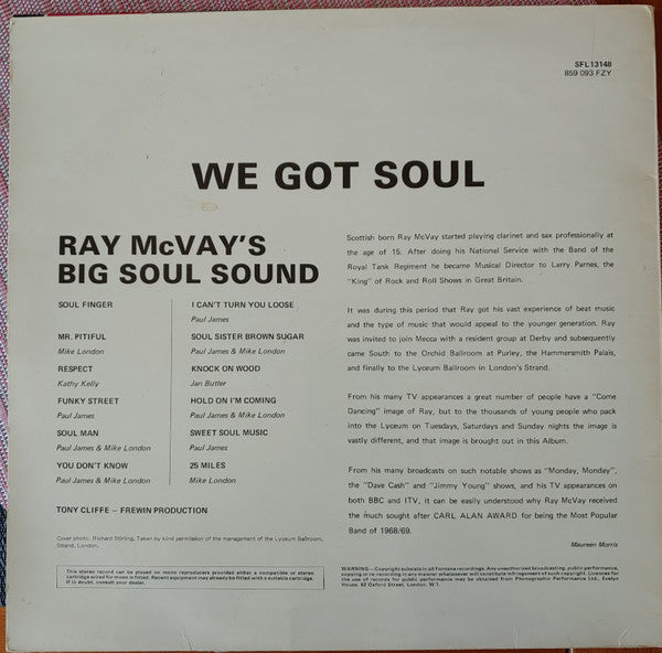 The Ray McVay Sound : We Got Soul (LP, Album)