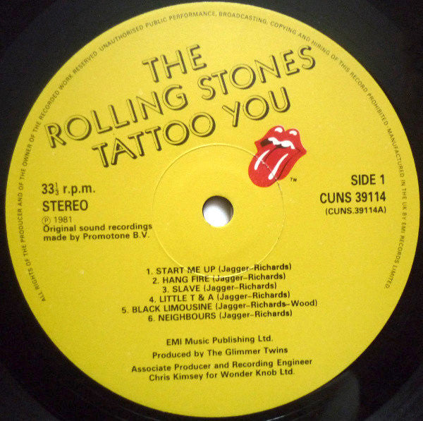 The Rolling Stones : Tattoo You (LP, Album)