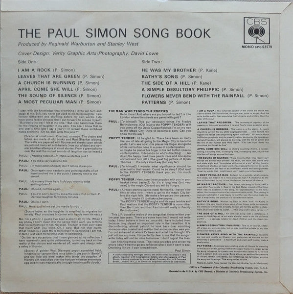 Paul Simon : The Paul Simon Song Book (LP, Album, Mono)