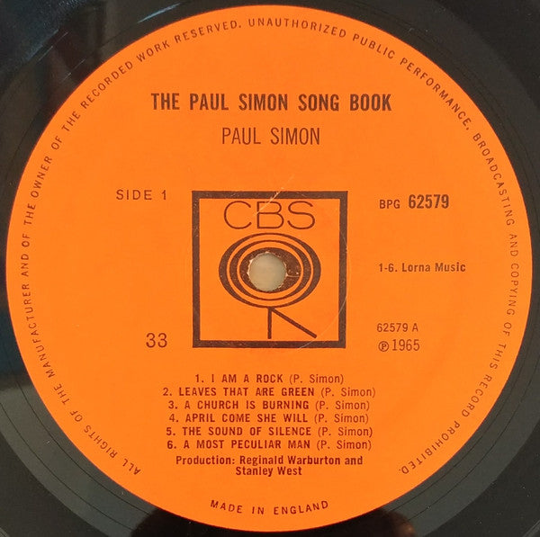 Paul Simon : The Paul Simon Song Book (LP, Album, Mono)