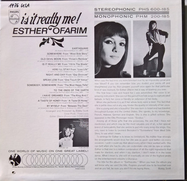 Esther Ofarim : Is It Really Me (LP, Album, Mono)