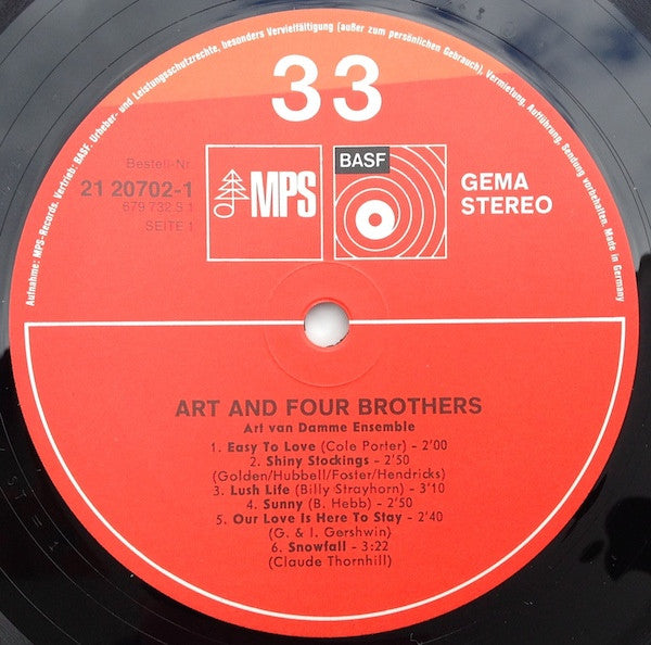 Art Van Damme Ensemble : Art And Four Brothers (LP, Album, RP)