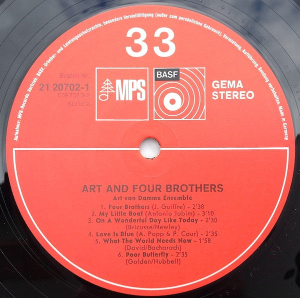 Art Van Damme Ensemble : Art And Four Brothers (LP, Album, RP)