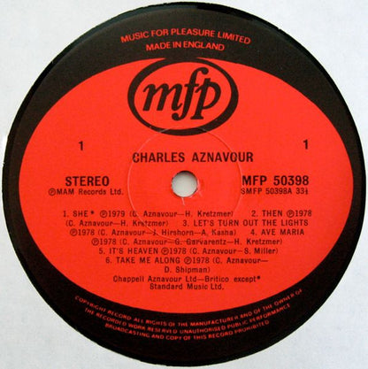 Charles Aznavour : Charles Aznavour (LP, Comp)