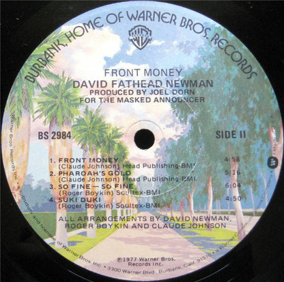 David "Fathead" Newman : Front Money (LP, Album, Los)