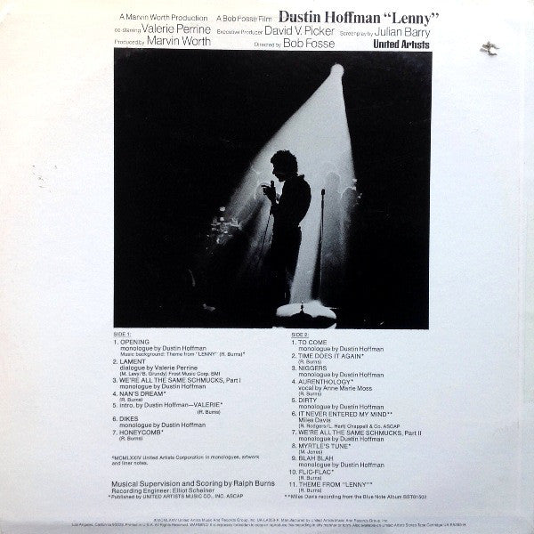 Dustin Hoffman, Ralph Burns : Lenny (Original Motion Picture Soundtrack) (LP)