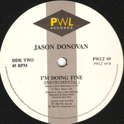 Jason Donovan : I'm Doing Fine (12", Maxi)