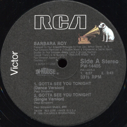 Barbara Roy : Gotta See You Tonight (12", Single)