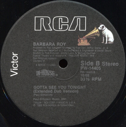 Barbara Roy : Gotta See You Tonight (12", Single)