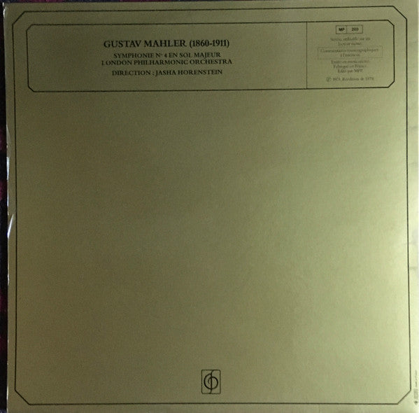 Gustav Mahler, London Philharmonic Orchestra, Jascha Horenstein : Symphonie Nº 4 (LP, RE)