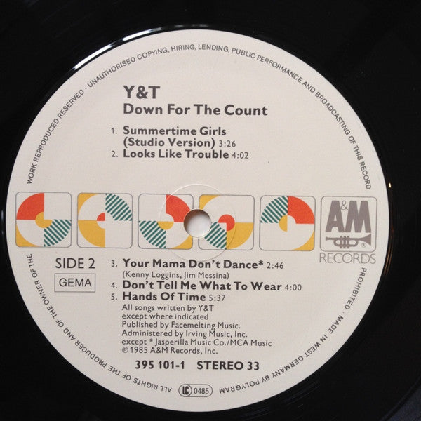 Y & T : Down For The Count (LP, Album)