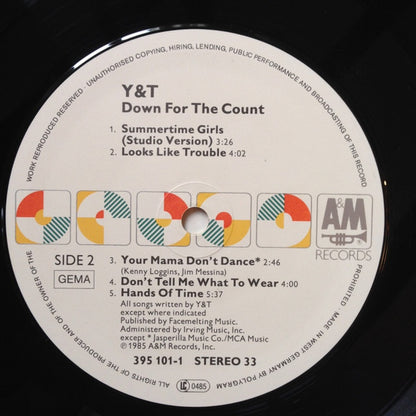 Y & T : Down For The Count (LP, Album)