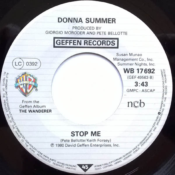 Donna Summer : The Wanderer (7", Single)