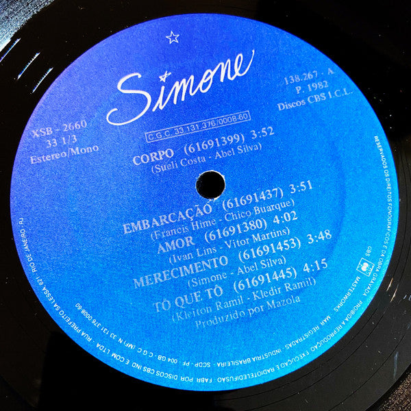 Simone (3) : Corpo E Alma (LP, Album)