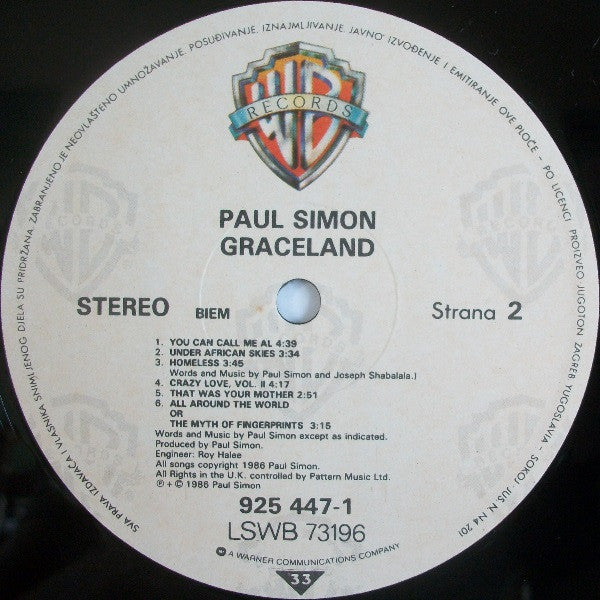 Paul Simon : Graceland (LP, Album)