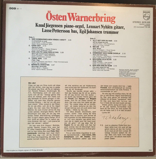 Östen Warnerbring : Östen Sjunger 10 Genuina Evergreens. På Svenska. (LP, Album, RE)