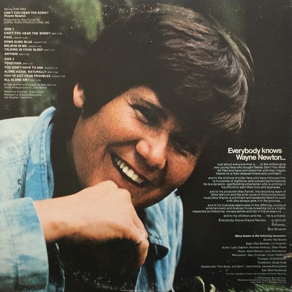 Wayne Newton : Can't You Hear The Song? (LP, Album, Gat)