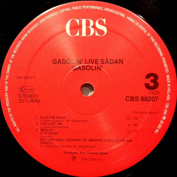 Gasolin' : Sådan (2xLP, Album, RE, Red)