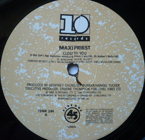 Maxi Priest : Close To You (Remixes) (12", Single)