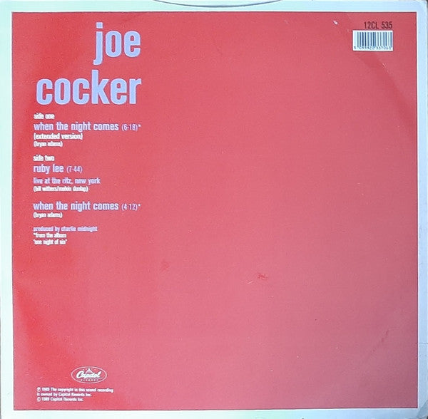 Joe Cocker : When The Night Comes (12")