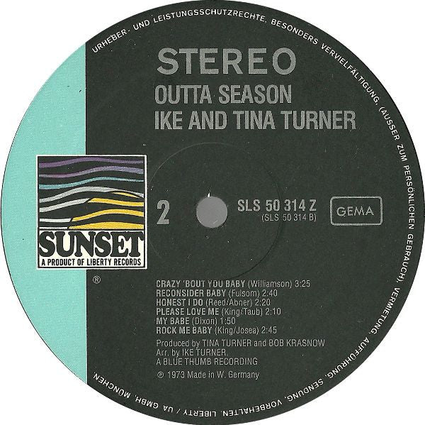 Ike & Tina Turner : Outta Season (LP, Album, RE)