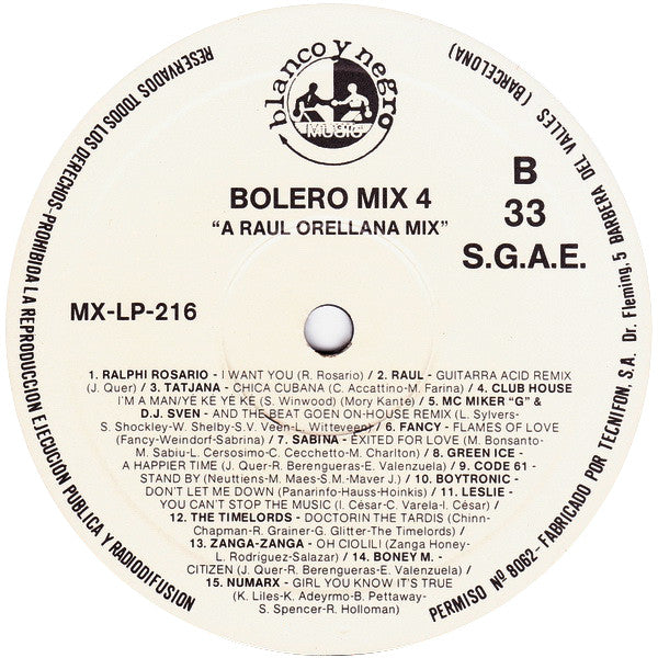 Various : Bolero Mix 4 (LP, Comp, P/Mixed)