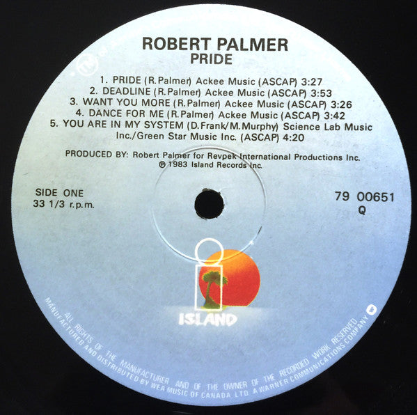 Robert Palmer : Pride (LP, Album)