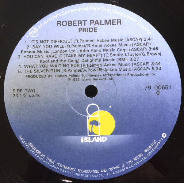 Robert Palmer : Pride (LP, Album)