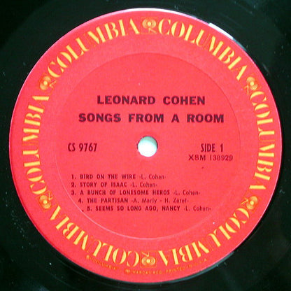 Leonard Cohen : Songs From A Room (LP, Album, RE)