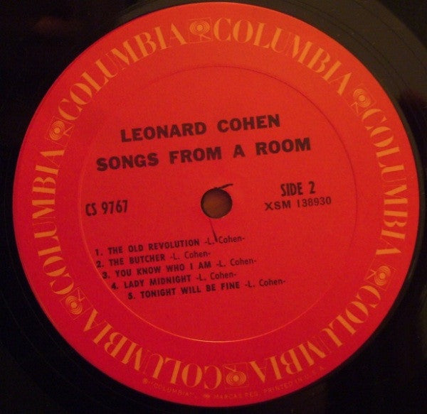 Leonard Cohen : Songs From A Room (LP, Album, RE)
