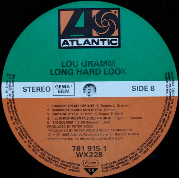 Lou Gramm : Long Hard Look (LP, Album)