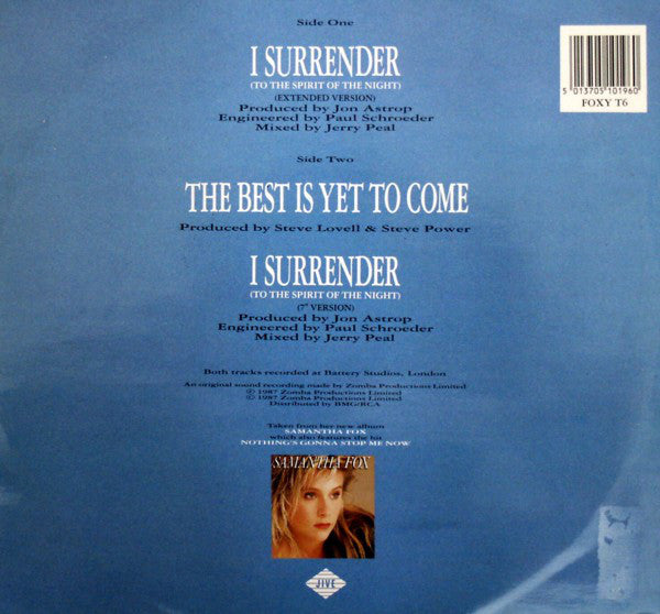 Samantha Fox : I Surrender (To The Spirit Of The Night) (12", Single)