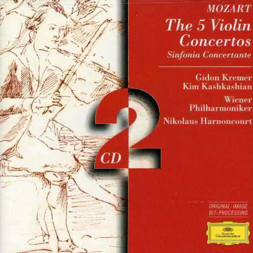 Wolfgang Amadeus Mozart, Gidon Kremer, Kim Kashkashian, Wiener Philharmoniker, Nikolaus Harnoncourt : The 5 Violin Concertos • Sinfonia Concertante (2xCD, Album, RM, RP)