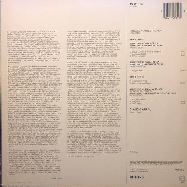 Ludwig van Beethoven, Claudio Arrau : Pathétique • Appassionata • Mondschein • Moonlight (LP, Album)