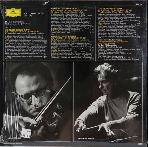 Antonio Vivaldi / Michel Schwalbé, Berliner Philharmoniker, Herbert von Karajan : Le Quattro Stagioni (LP, RP)