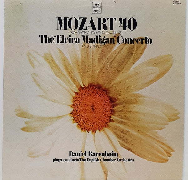 Wolfgang Amadeus Mozart, Daniel Barenboim, English Chamber Orchestra : Mozart 40 (Symphony No. 40 In G Minor) / The "Elvira Madigan" Concerto (No. 21 In C) (LP, Comp)