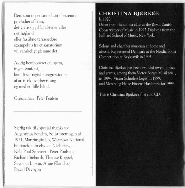 Christina Bjørkøe, Frédéric Chopin : 24 Preludes Op. 28 :  (CD, Album)